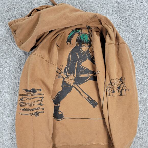 Anime Manga Series Jujutsu Kaisen Hoodie M Tan Brown Independent Trading Tag - Picture 15 of 15